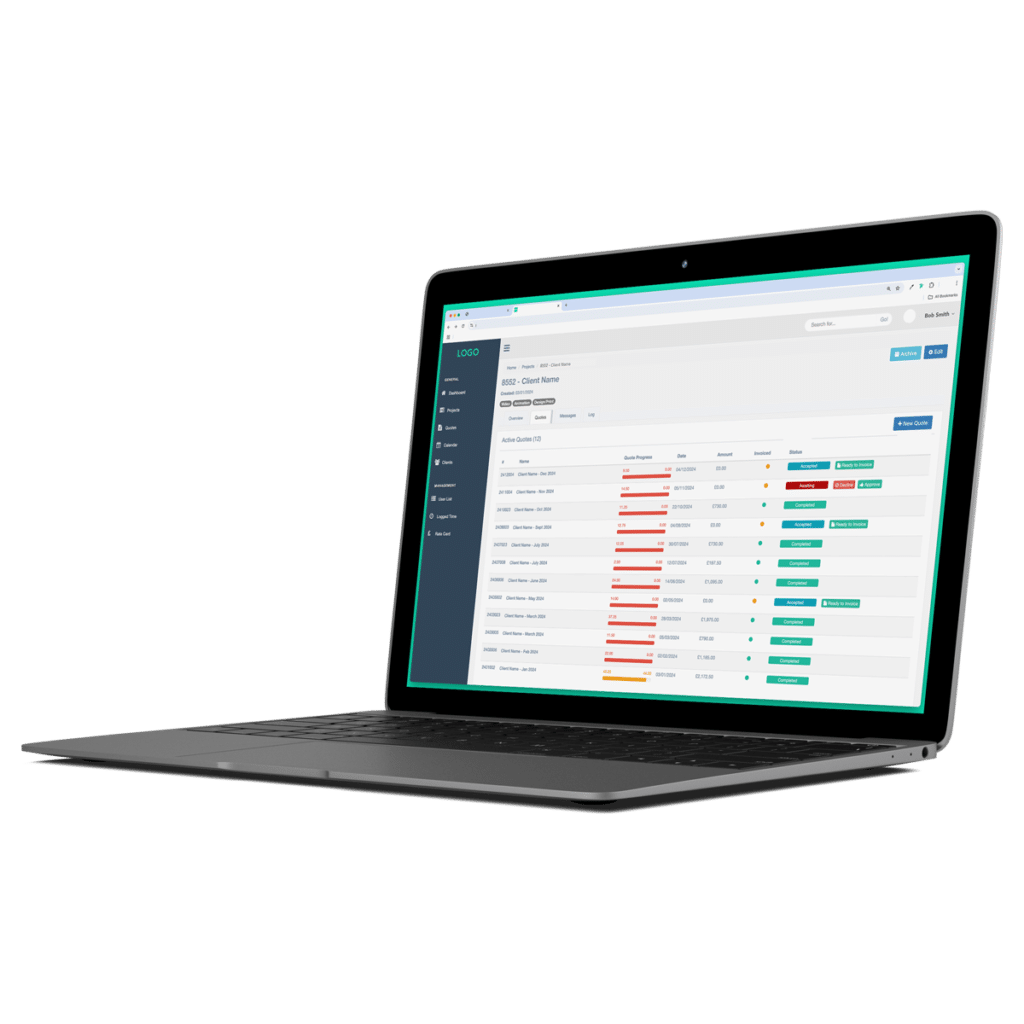 Project & Client Dashboard Side View